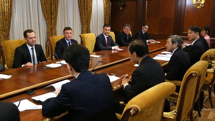Встреча Дмитрия Медведева с генеральным секретарём Либерально-демократической партии Японии Тосихиро Никаи